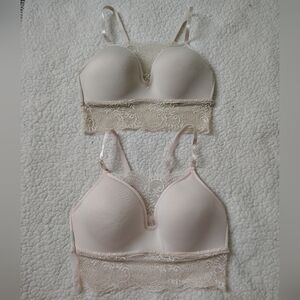 *NWOT* Set Of 2 Size 34B Padded Bralettes Lace Trim Pullover